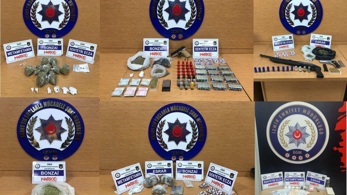 İzmir'de, 1 hafta süren uyuşturucu operasyonunda 16 tutuklama