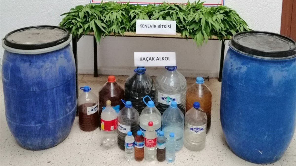 Hatay'da sahte içki ve kenevir operasyonu