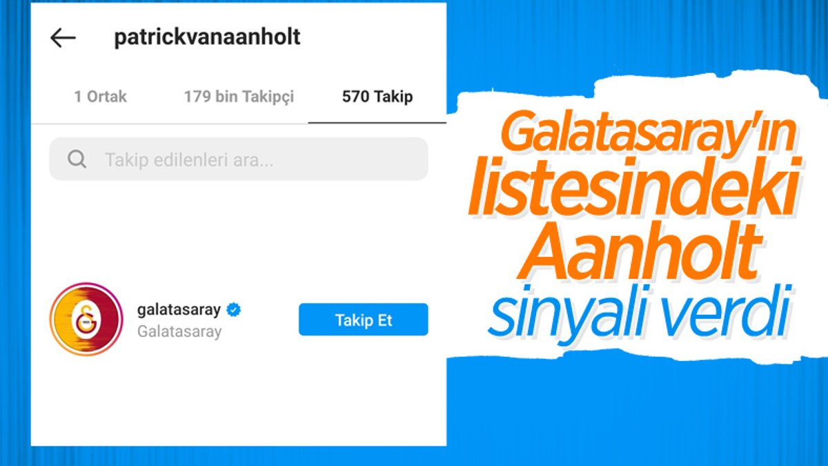 Patrick van Aanholt, Galatasaray'ı Instagram'dan takibe aldı