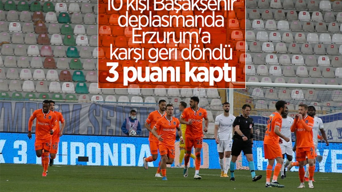 Başakşehir, deplasmanda BB Erzurumspor'u 2 golle mağlup etti