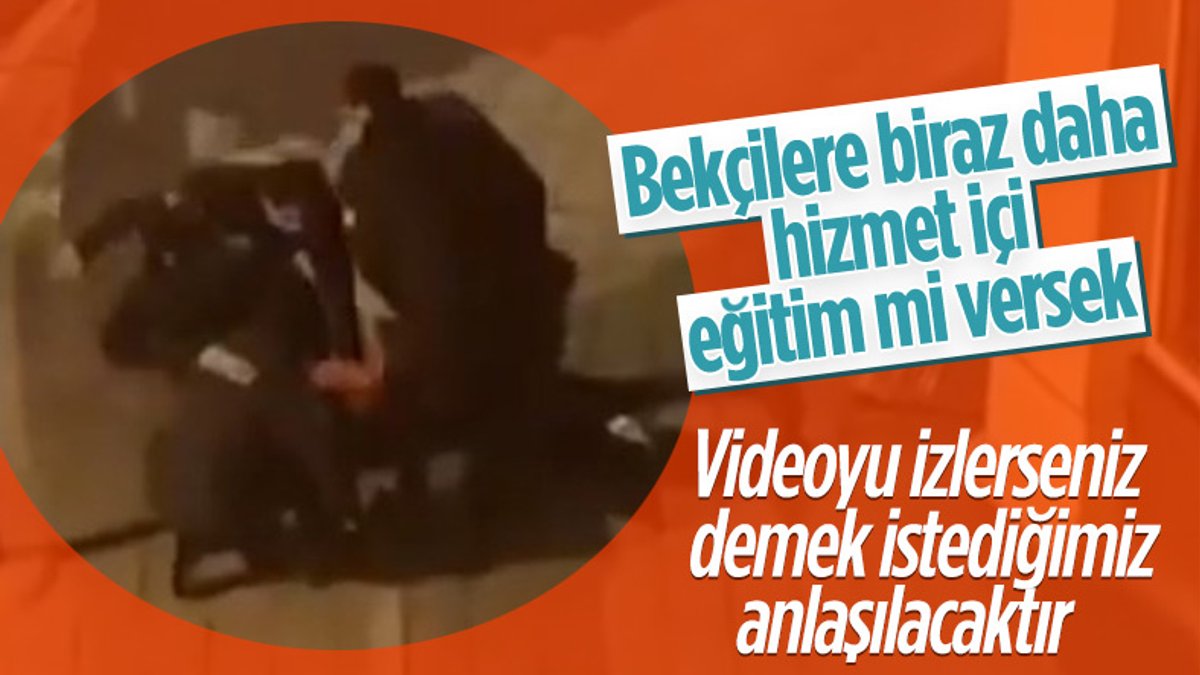 İstanbul'da bekçilerin sert müdahalesi kameraya yansıdı