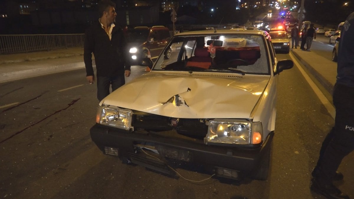 Arnavutköy'de yolun karşısına geçmeye çalışan kişiye araba çarptı