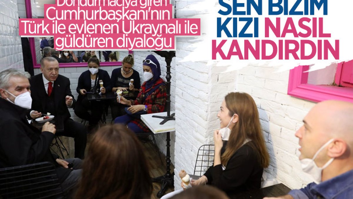 Cumhurbaşkanı Erdoğan, Beylerbeyi'nde vatandaşlarla sohbet edip dondurma yedi