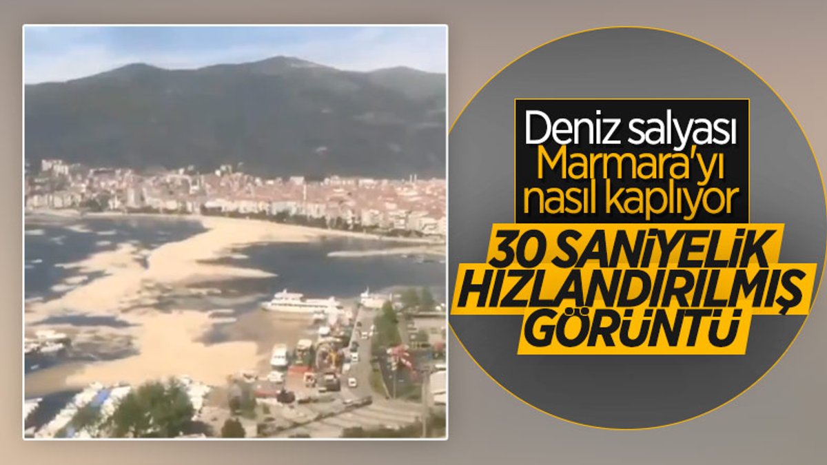 Marmara'da oluşan deniz salyası 30 saniyelik görüntüye yansıdı