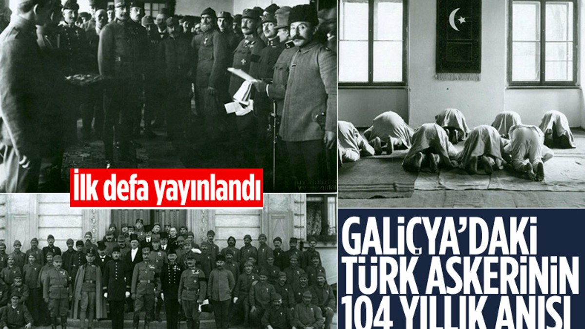 Galiçya'daki Türk askerlerinin namaz kılarken çekilen fotoğrafları