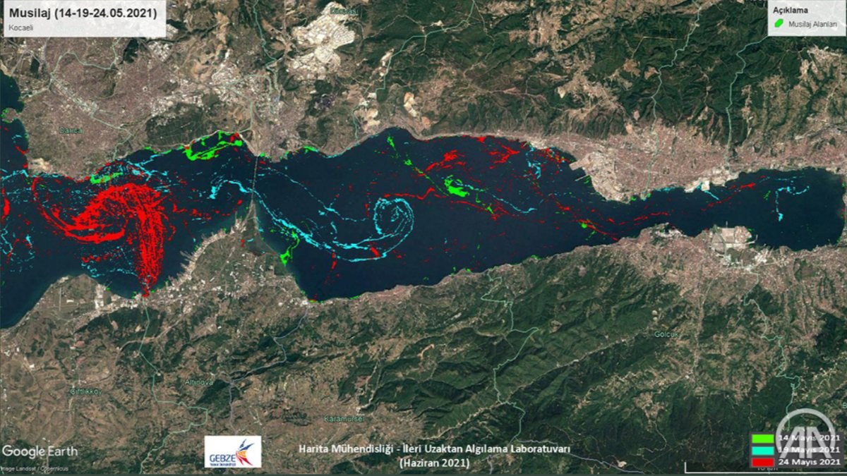 Marmara Denizi'ndeki müsilajın yoğunluk ve değişim haritaları çıkarıldı