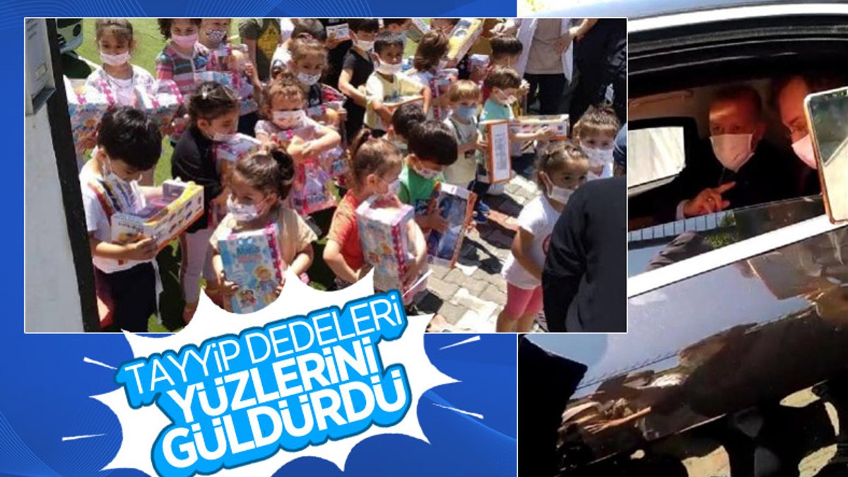 Cumhurbaşkanı Erdoğan, 'Tayyip Dede' diye seslenen çocuklar için konvoyu durdurdu