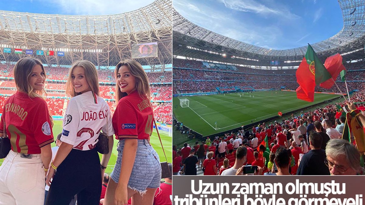 Macaristan-Portekiz maçında tribünlerde renkli görüntüler oluştu