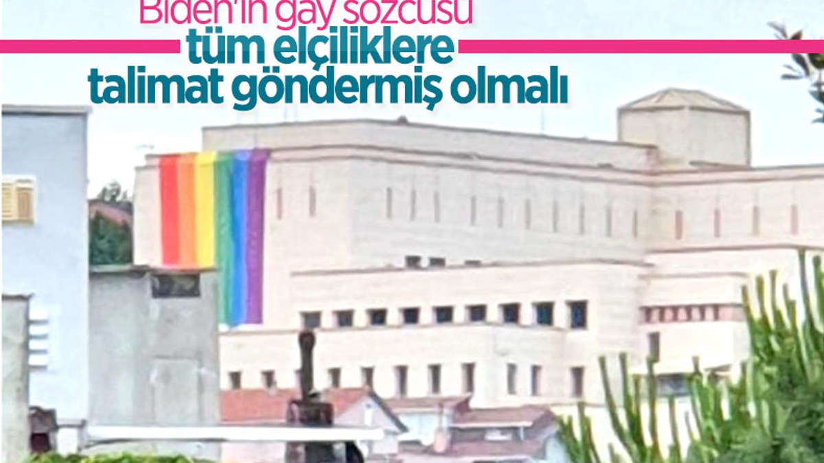 ABD İstanbul Başkonsolosluğu'na LGBT bayrağı asıldı