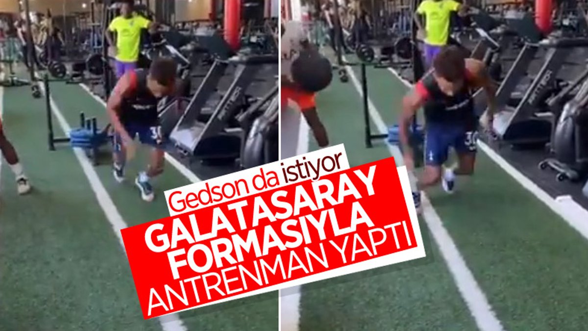 Gedson Fernandes, Galatasaray'ın ekipmanlarıyla çalışıyor