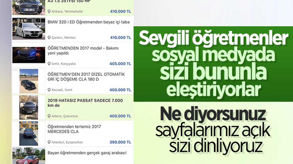 Öğretmenden satılık lüks araç ilanları sosyal medyanın gündeminde