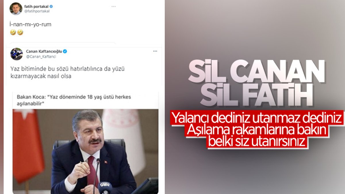 Fatih Portakal ve Canan Kaftancıoğlu'nun aşı tweet'i dolaşıma girdi