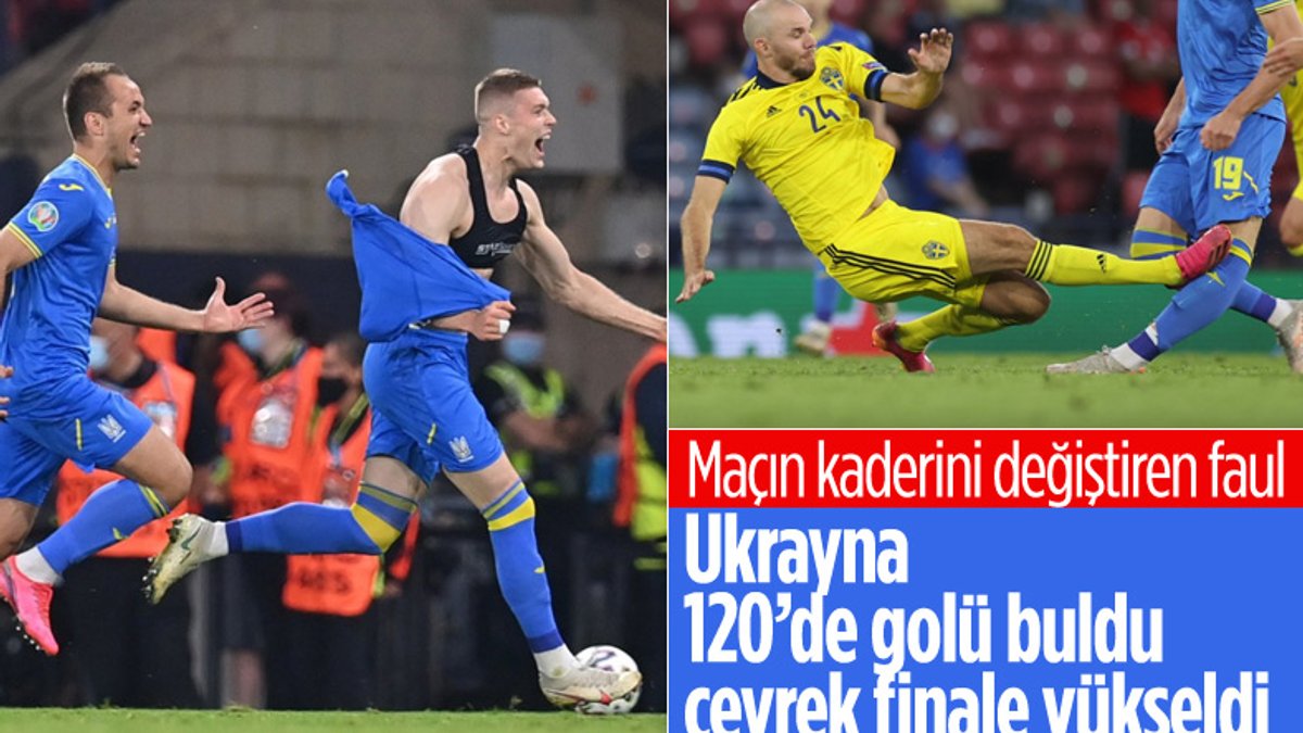 İsveç’i uzatmalarda 2-1 mağlup eden Ukrayna çeyrek finalde