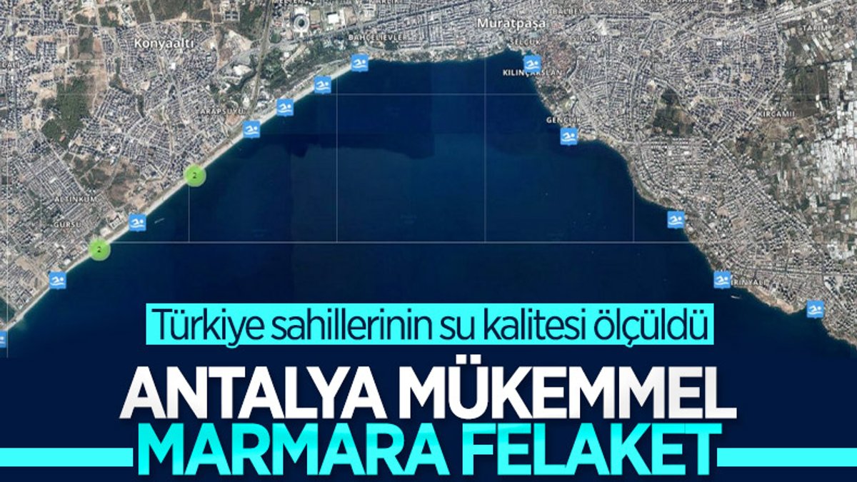 Su kalitesi ölçümlerinde Antalya'nın sahilleri liste birincisi
