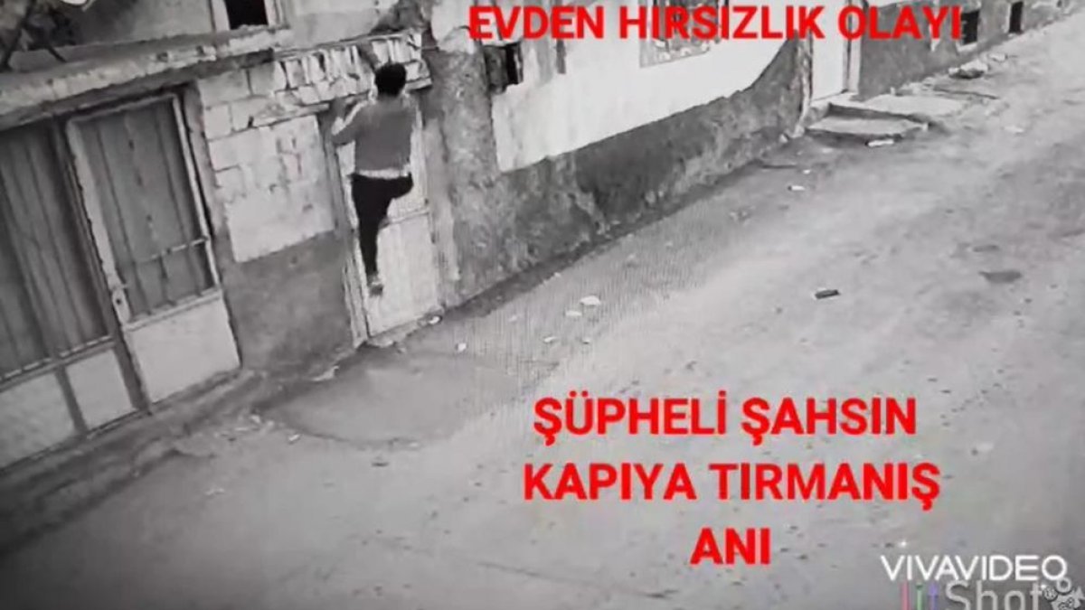Gaziantep'te bir hırsız, duvardan tırmanarak girdiği evden valiz dolusu eşya çaldı