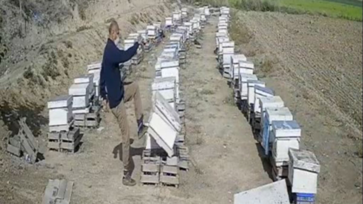 Ankara’da, damadının babasına ait arı kovanlarını parçaladı