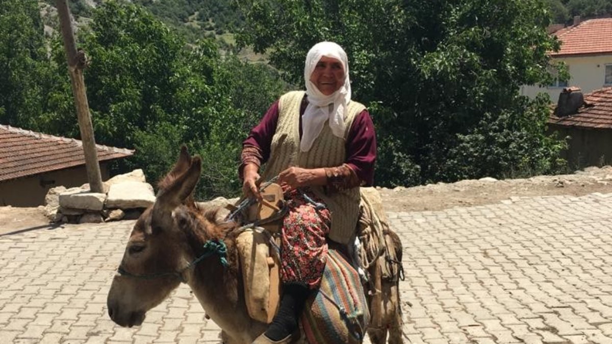 Amasya'da aşı ekipleri, eşek üstündeki yaşlı kadının şiiriyle moral buldu