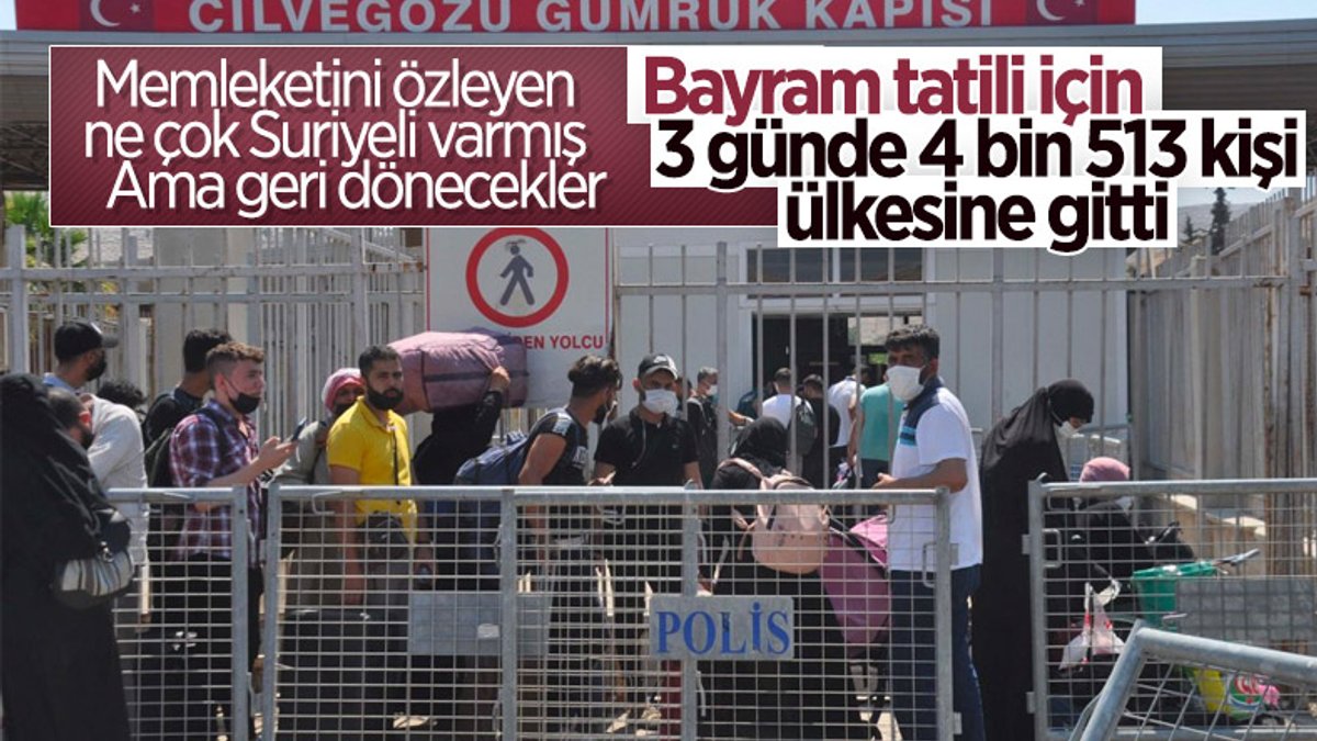 Türkiye'den 4 bin 513 Suriyeli bayram tatili için ülkesine gitti