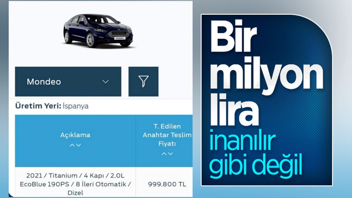Ford Mondeonun dudak uçuklatan fiyatı