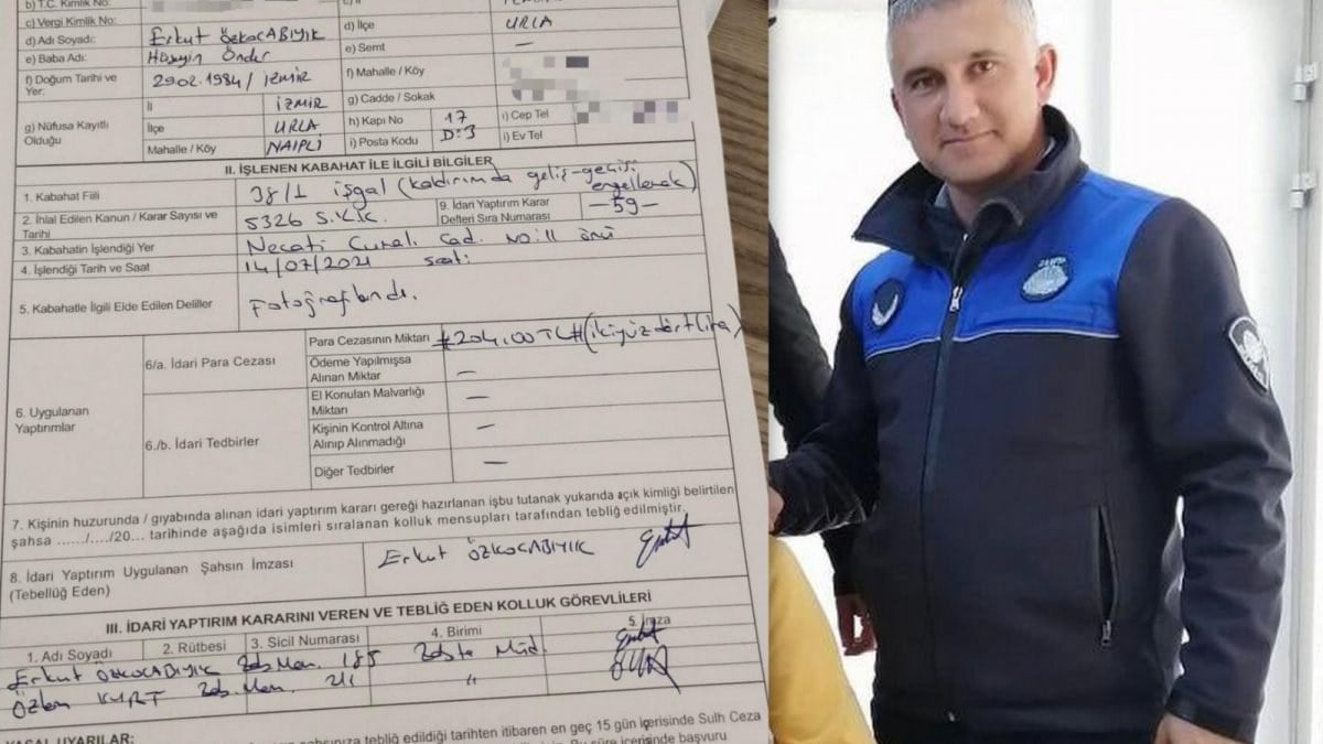 İzmir'de zabıta memuru kendisine ceza yazdı