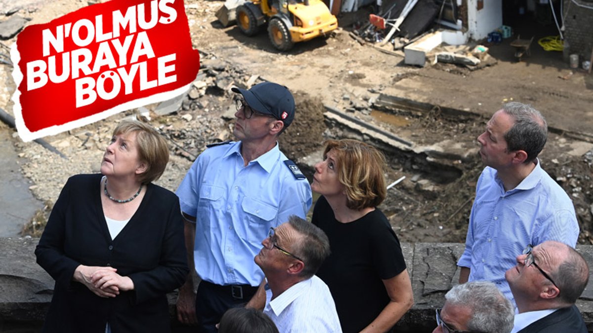 Angela Merkel, afet bölgesini inceledi