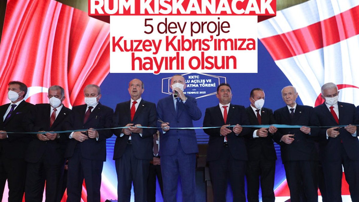 Cumhurbaşkanı Erdoğan, Lefkoşa'da toplu açılış ve temel atma törenine katıldı