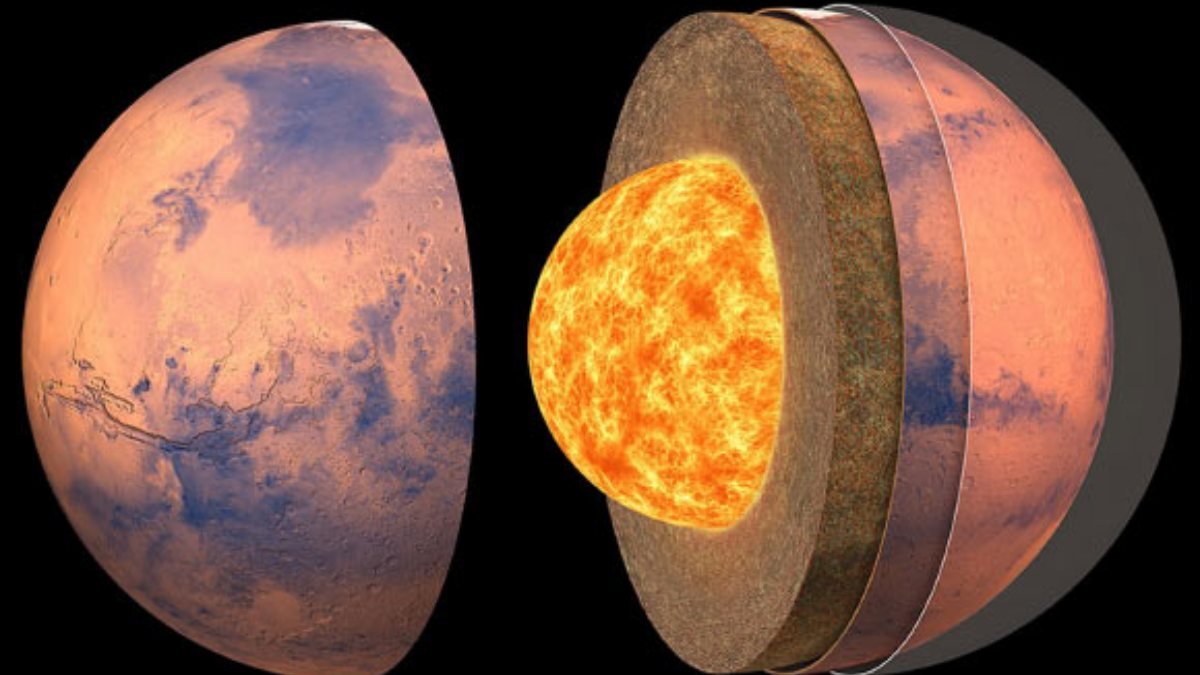 Mars kabuğunun derinliği ve çekirdeğinin boyutu ilk kez hesaplandı