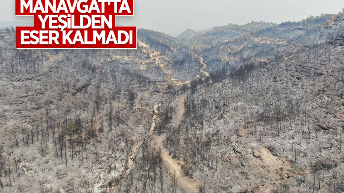 Antalya Manavgat'ta söndürülen alanlar havadan görüntülendi