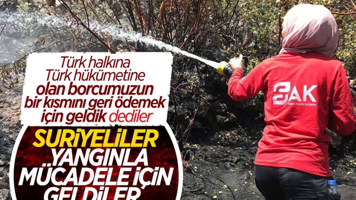Suriyeliler, yangınlarla mücadele için Türkiye'ye geldi