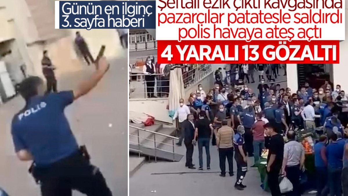 Ankara'da esnaf ile müşteri arasında ezik şeftali kavgası