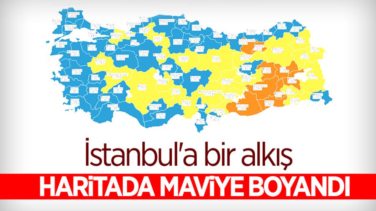 Türkiye korona haritasında İstanbul mavi oldu
