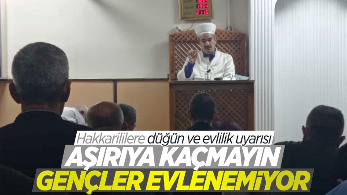 Hakkari'de imam, evlilik ve düğünlerdeki israfa karşı uyardı: Gençlerimiz evlenmiyor