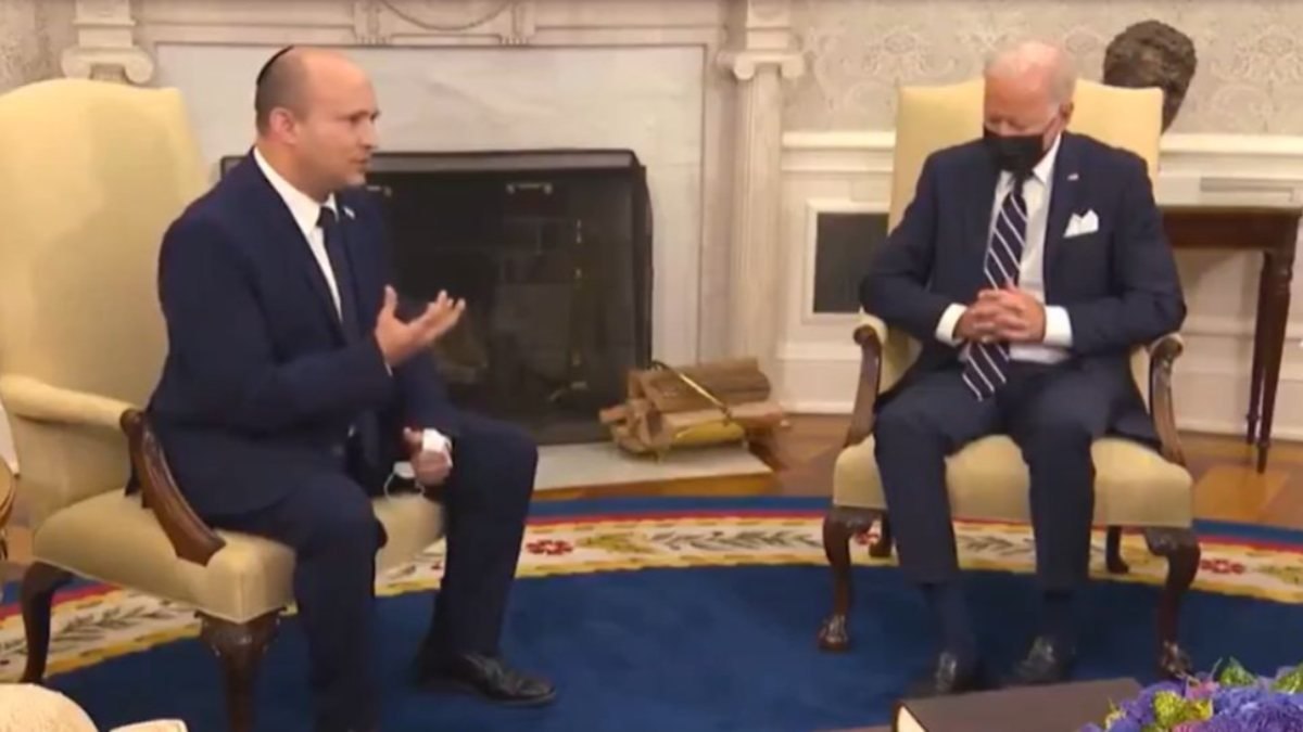 Joe Biden, Naftali Bennett görüşmesinde uyudu