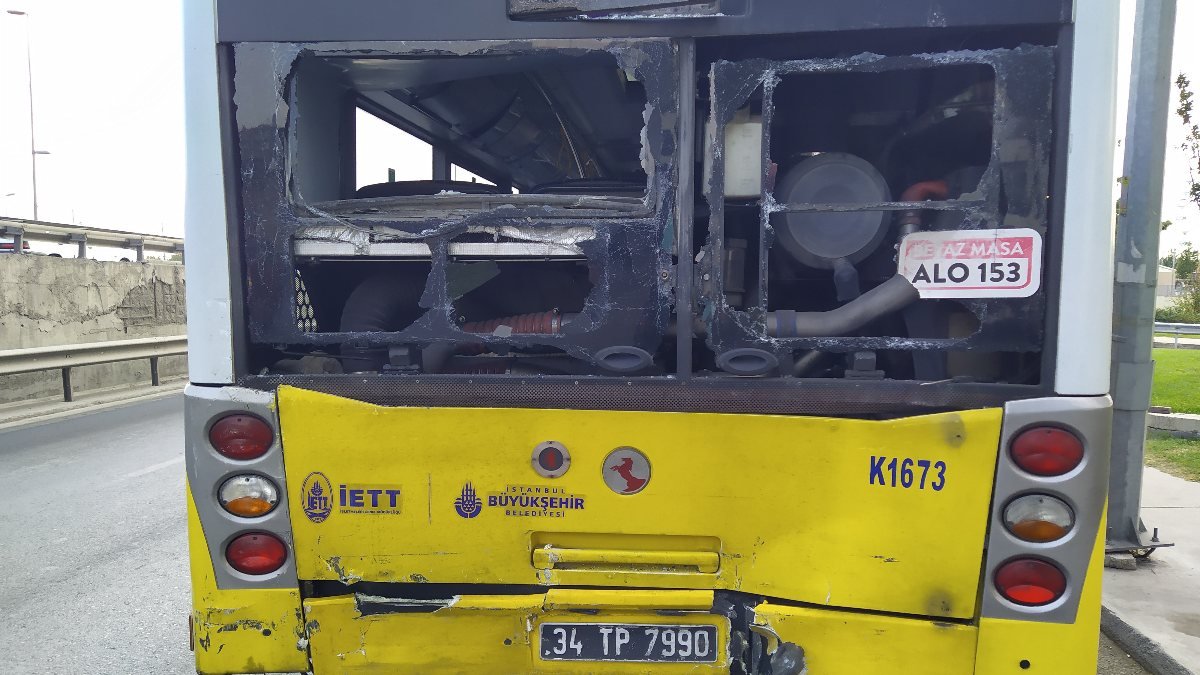 Avcılar’da, İETT otobüsüne hafriyat kamyonu çarptı