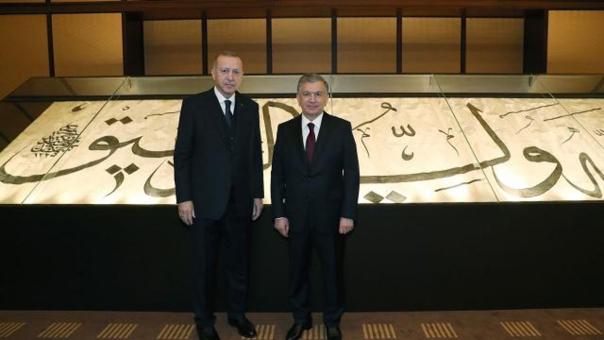 Cumhurbaşkanı Erdoğan, Özbekistanlı mevkidaşıyla görüştü