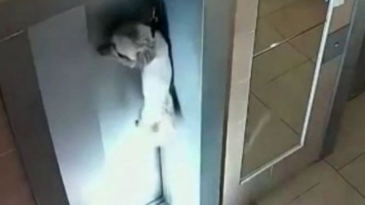 Rusya'da asansör kapısına sıkışan köpeği apartman sakini kurtardı
