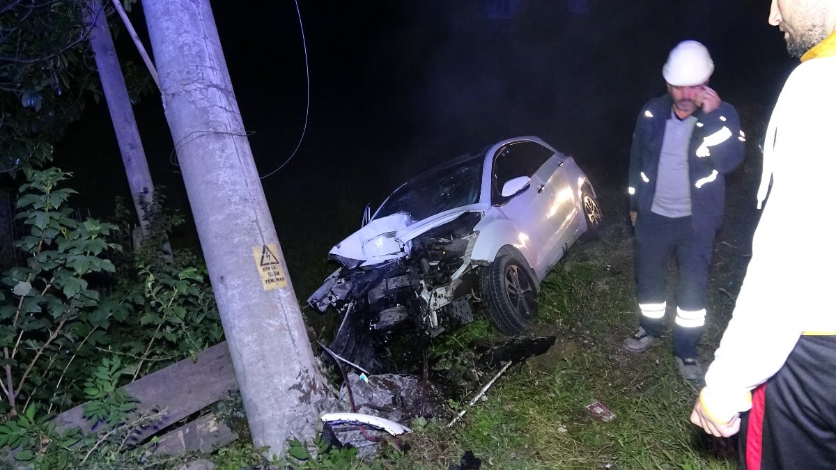 Düzce’de kazaya bakmak için durdu, kazaya neden oldu