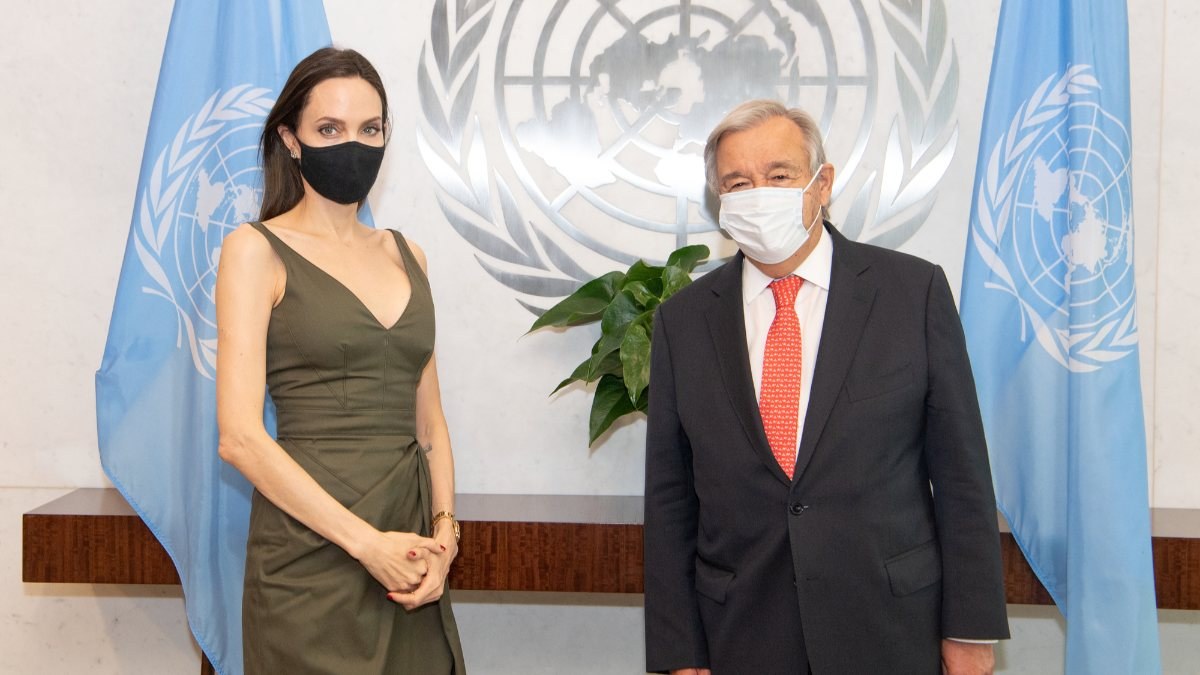Antonio Guterres, iyi niyet elçisi Angelina Jolie ile görüştü