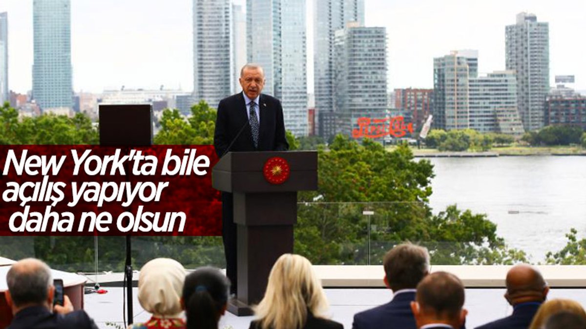 Cumhurbaşkanı Erdoğan, New York'ta Türkevi Binası'nın açılışı töreninde