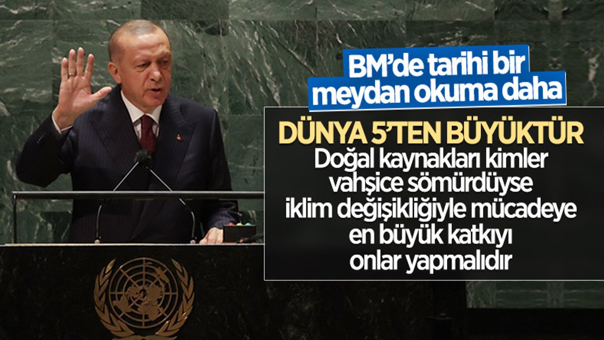Cumhurbaşkanı Erdoğan'dan BM Genel Kurulu'nda iklim krizi çıkışı