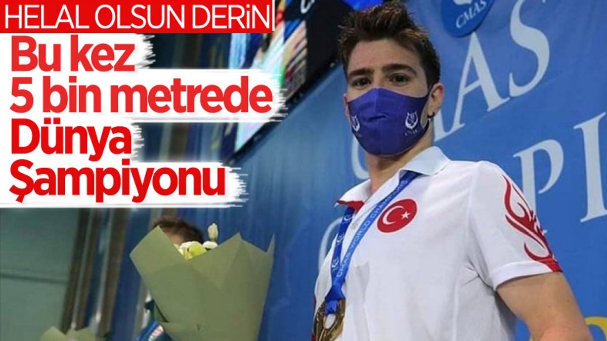 Milli sporcu Derin Toparlak, paletli yüzme 5 bin metrede dünya şampiyonu