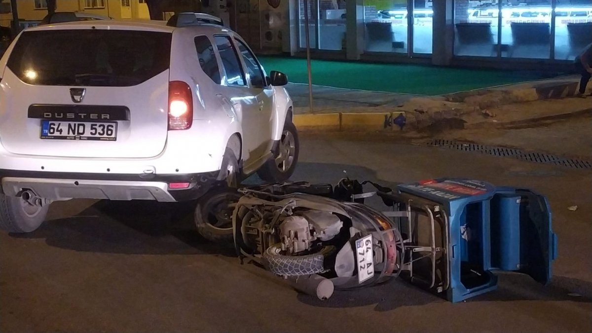 Uşak'ta motosikletle kaza yapan kişi, ekipmanları sayesinde hayata tutundu
