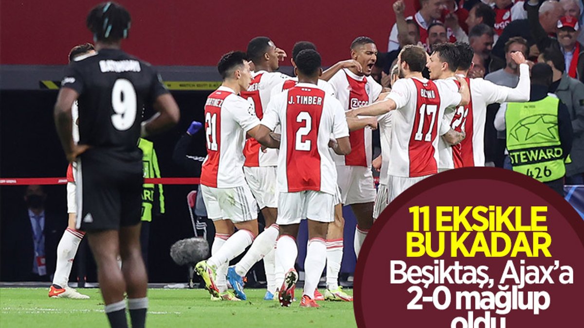 Beşiktaş, Ajax'a 2-0 mağlup oldu