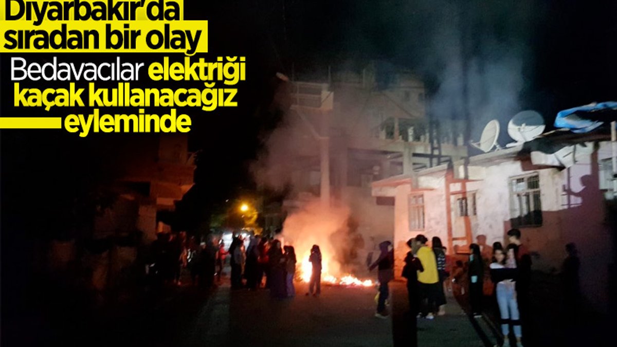 Diyarbakır'da sayaçların elektrik direklerine bağlanmasını protesto ettiler