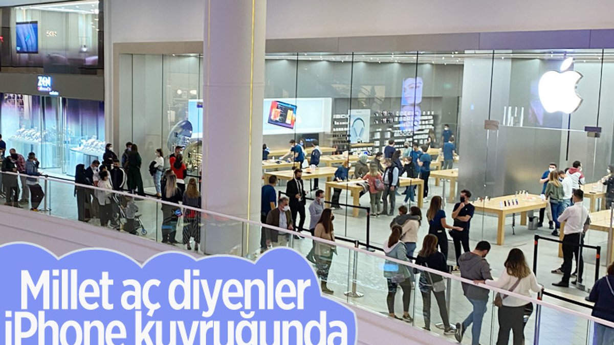 İstanbul'da Apple mağazasında iPhone kuyruğu