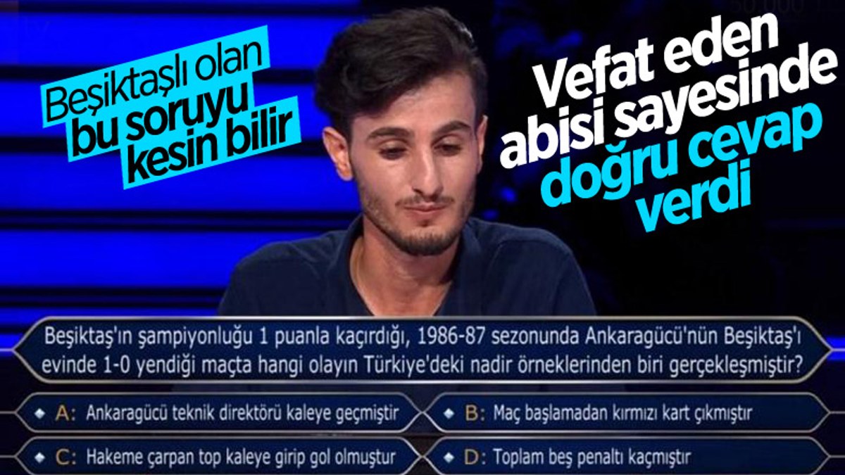 Kim Milyoner Olmak İster'de dikkat çeken Beşiktaş sorusu