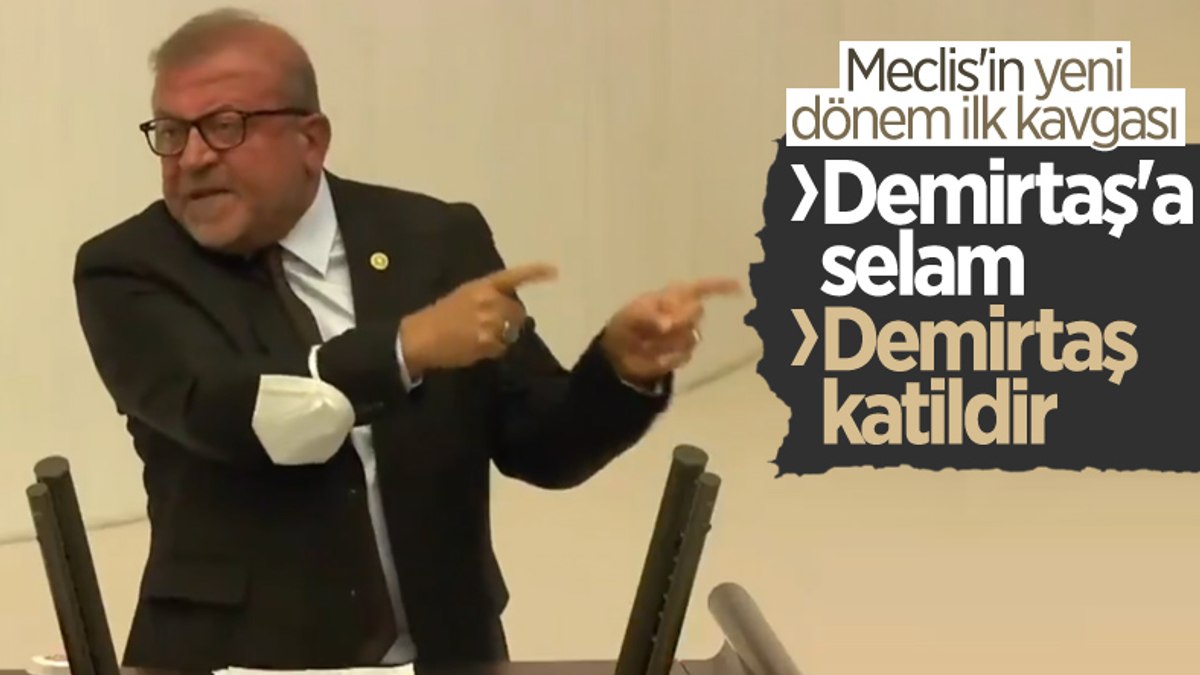 Mecliste Selahattin Demirtaş katildir kavgası
