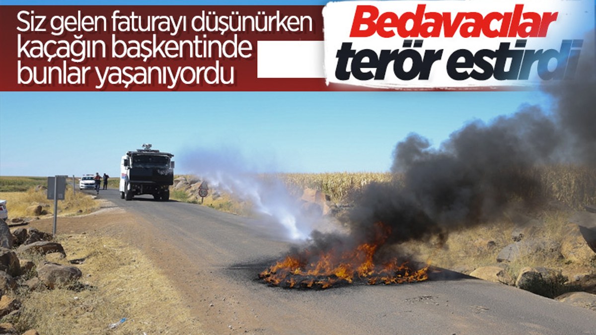 Şanlıurfa'da kaçak elektrik kullananlara yapılan denetimde lastik yakıldı
