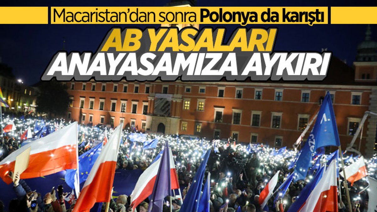 Polonya'da insanlar sokaklara inerek AB kararına tepki gösterdi