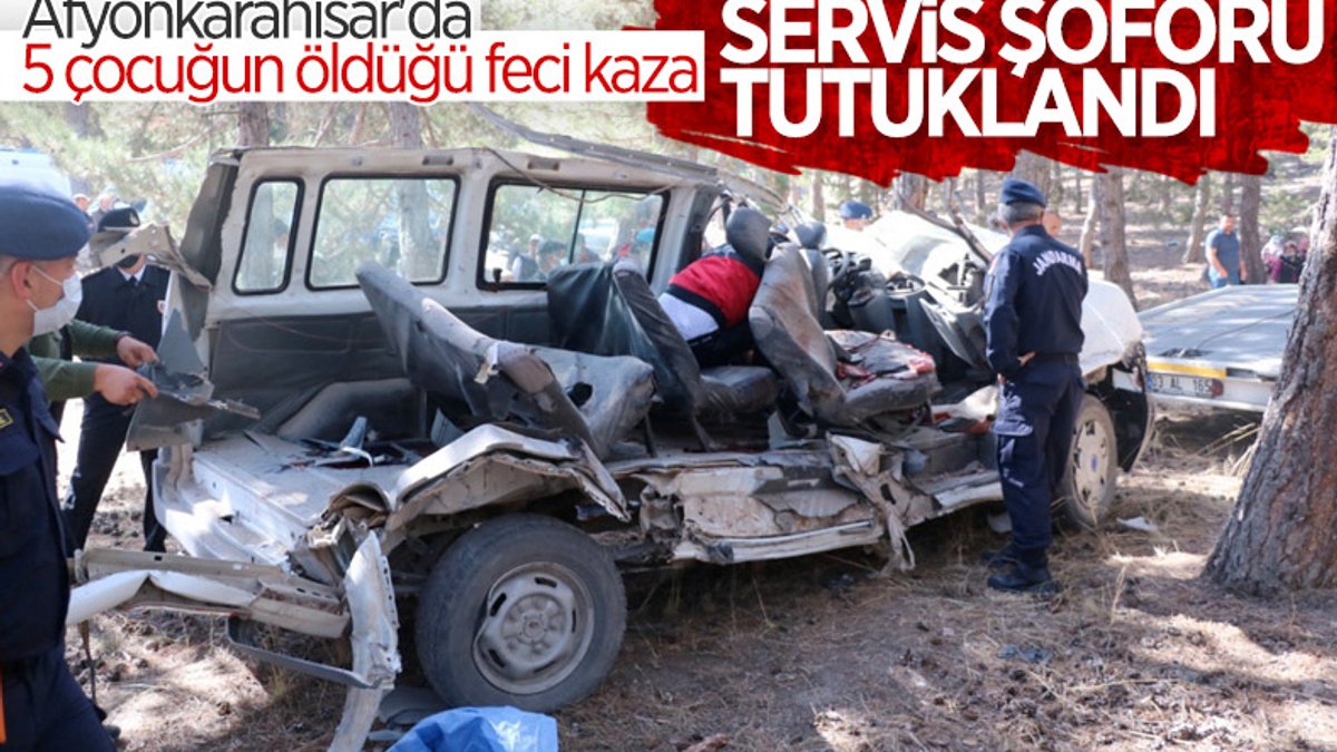 Afyonkarahisar'da kaza yapan servis şoförüne tutuklama
